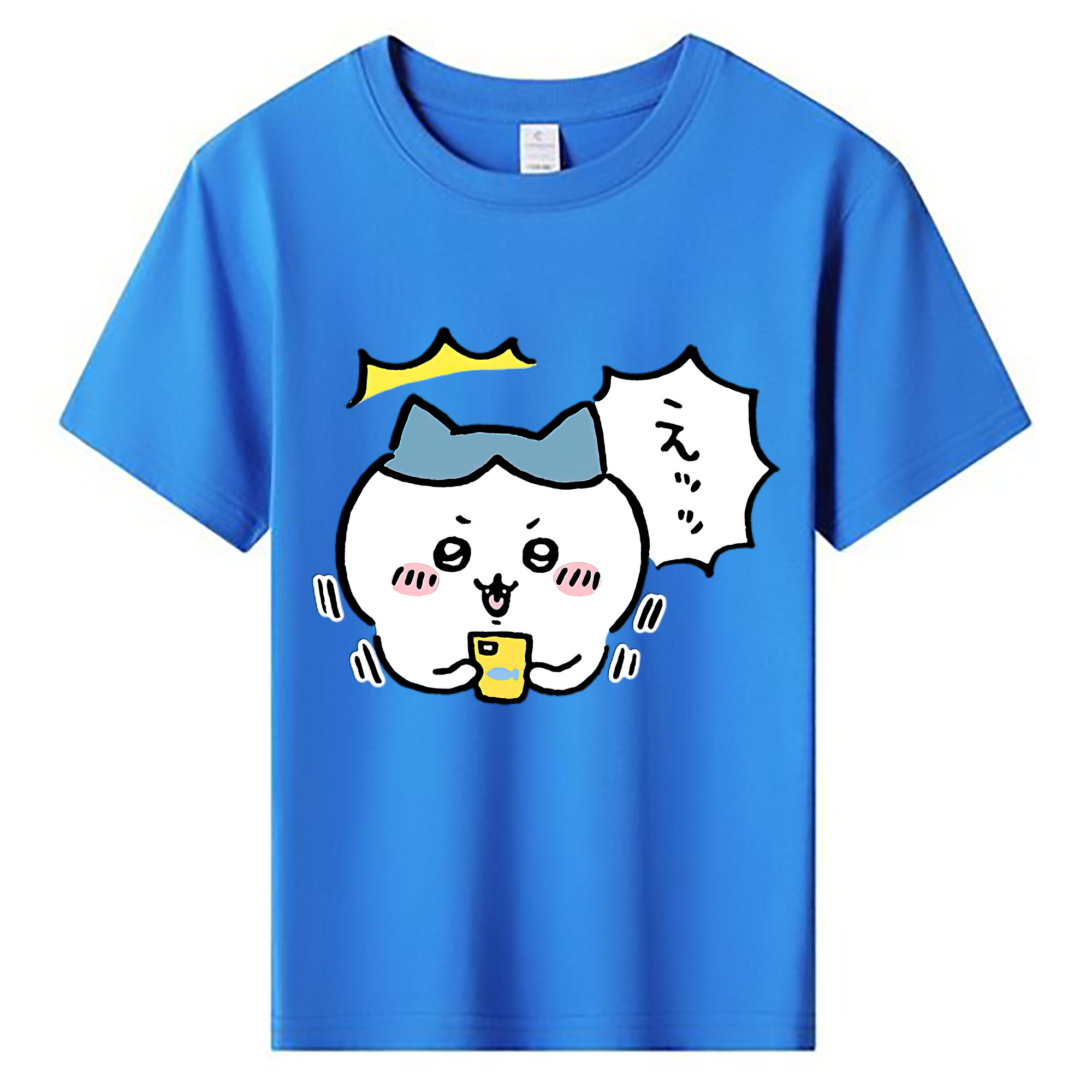 （画像用） ちいかわ ハチワレ Chii-kawa hachiware 綿100％キッズTシャツ（フロントプリント）
